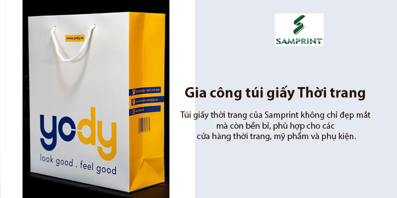 Gia công túi giấy thời trang